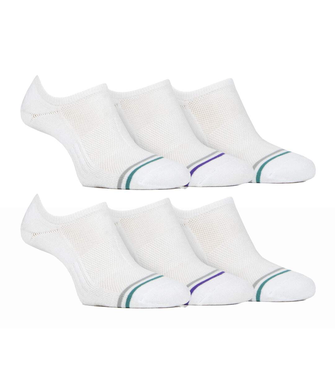 Farah - 6 Paires Chaussettes Invisibles Bambou Hommes Antidérapantes Sport