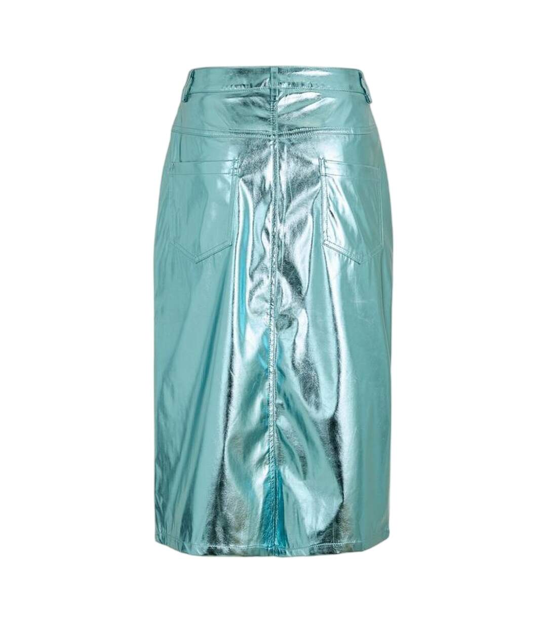 Jupe Droite Motif/style Métallisé Femme Bleu AmyLynn-2