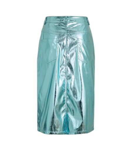 Jupe Droite Motif/style Métallisé Femme Bleu AmyLynn