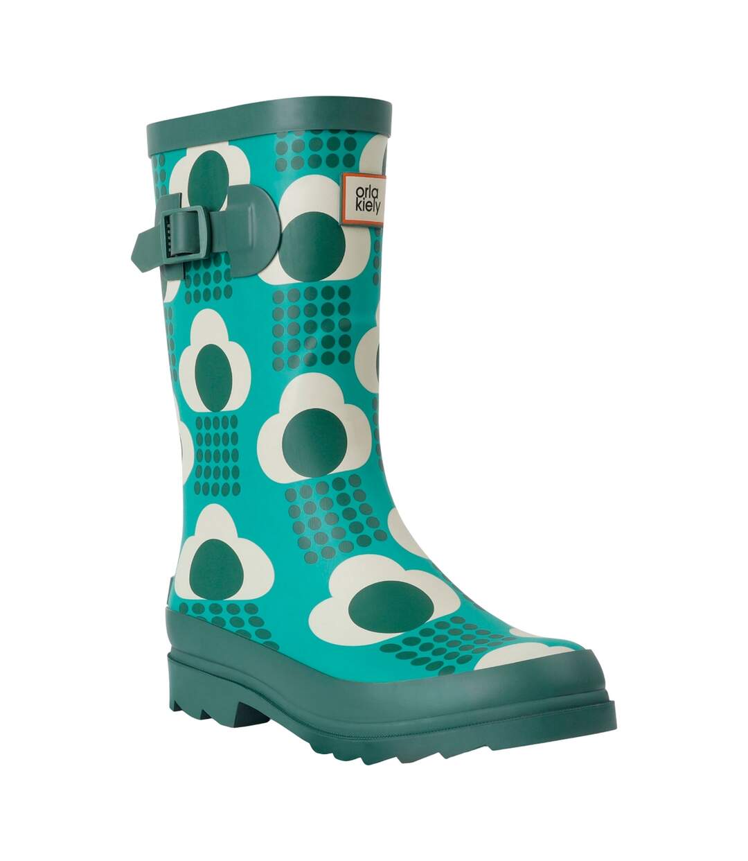 Womens/ladies orla kiely rain cloud mid calf wellington boots emerald Regatta-1
