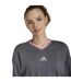 Womens/ladies Drop Shoulder Crop Sweatshirt Grey Adidas-4