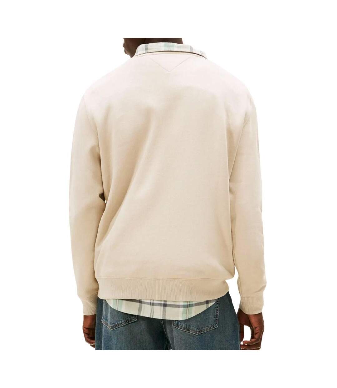 Sweat beige homme tommy hilfiger reg flag crews 26-2