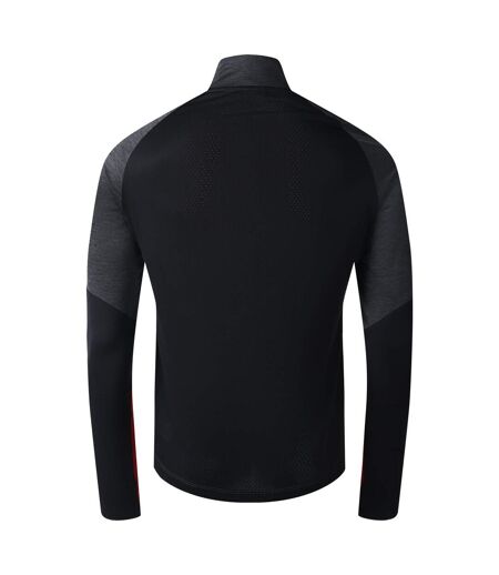 Mens Pro Training Long-sleeved Top Black Red Dahlia Umbro