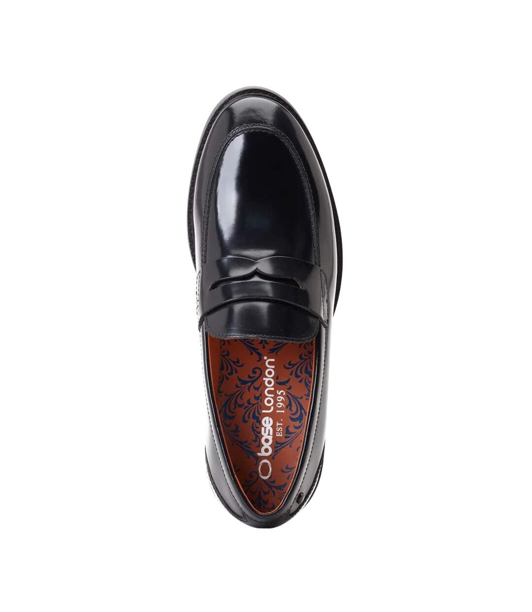Mens Sid Leather Penny Loafers Black Base London-4