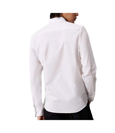 Chemise blanche/noir homme calvin klein jeans poplin stretch - 38