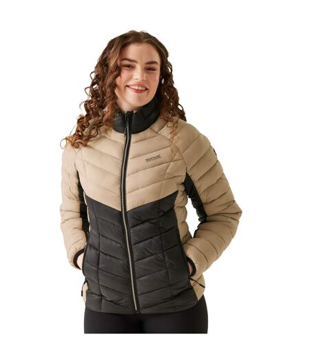 Womens/ladies Dalent Quilted Jacket Warm Taupe Black Regatta