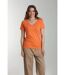Tee shirt col v manches courtes femme Maddy Corail Rose(Orange) | Gerard Pasquier-1