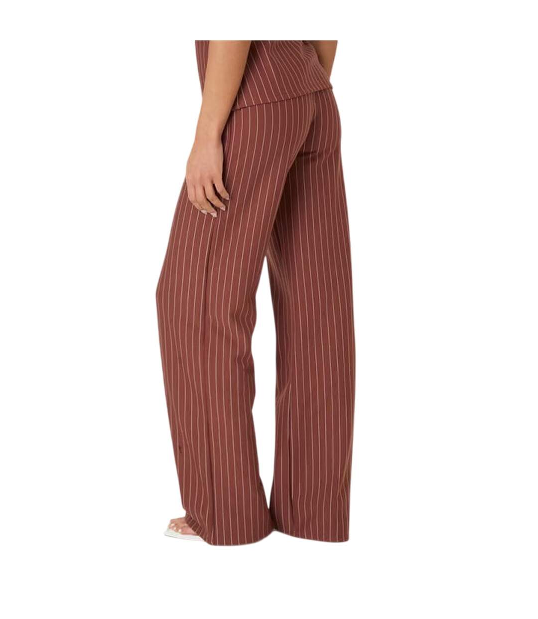 Pantalon Motif/style Fines Rayures Femme Rouge Pastel I Saw It First-3