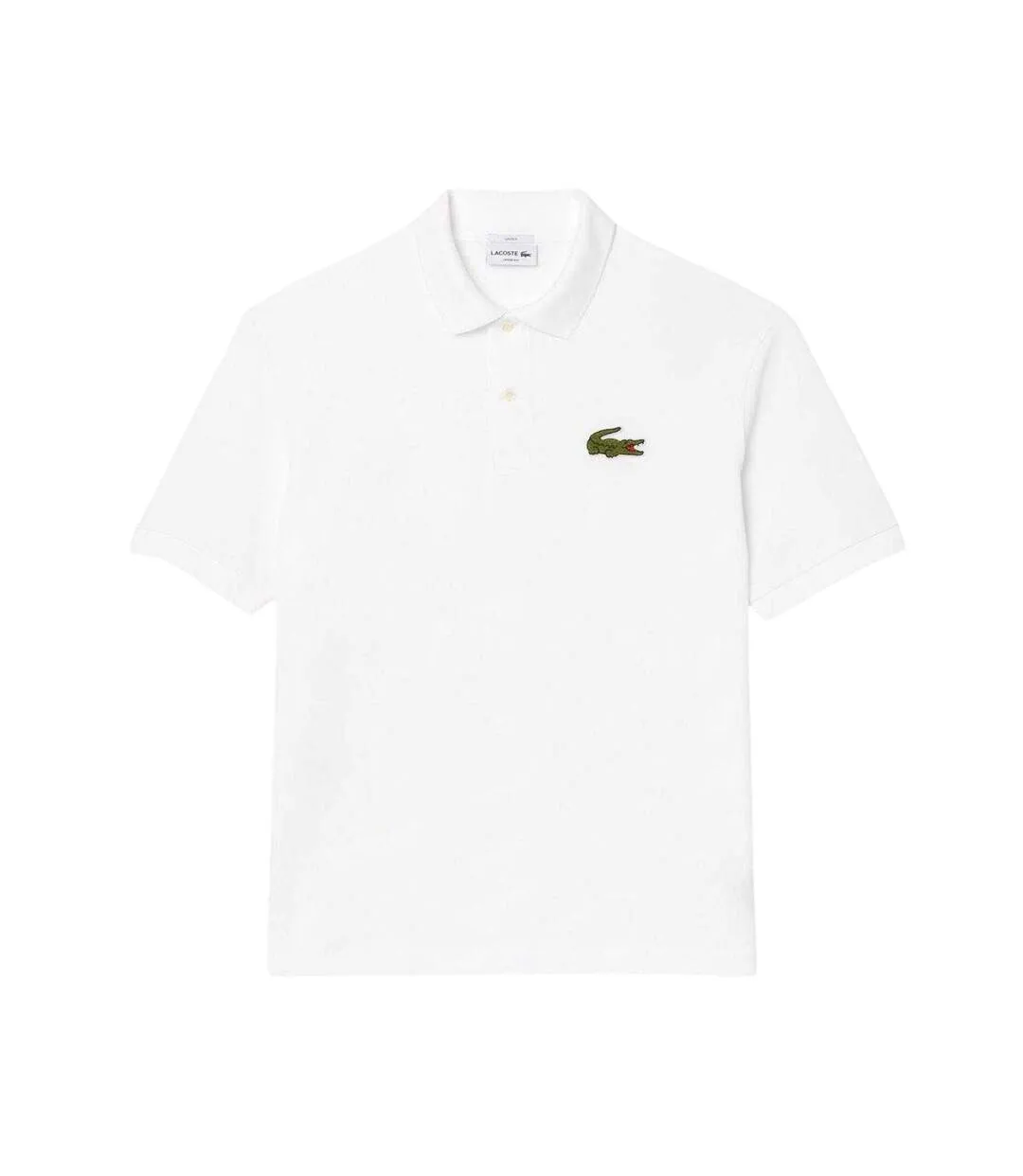 Mens L.12.12 Embroidered Logo Loose Fit Polo Shirt White Lacoste-1