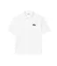 Mens L.12.12 Embroidered Logo Loose Fit Polo Shirt White Lacoste-1