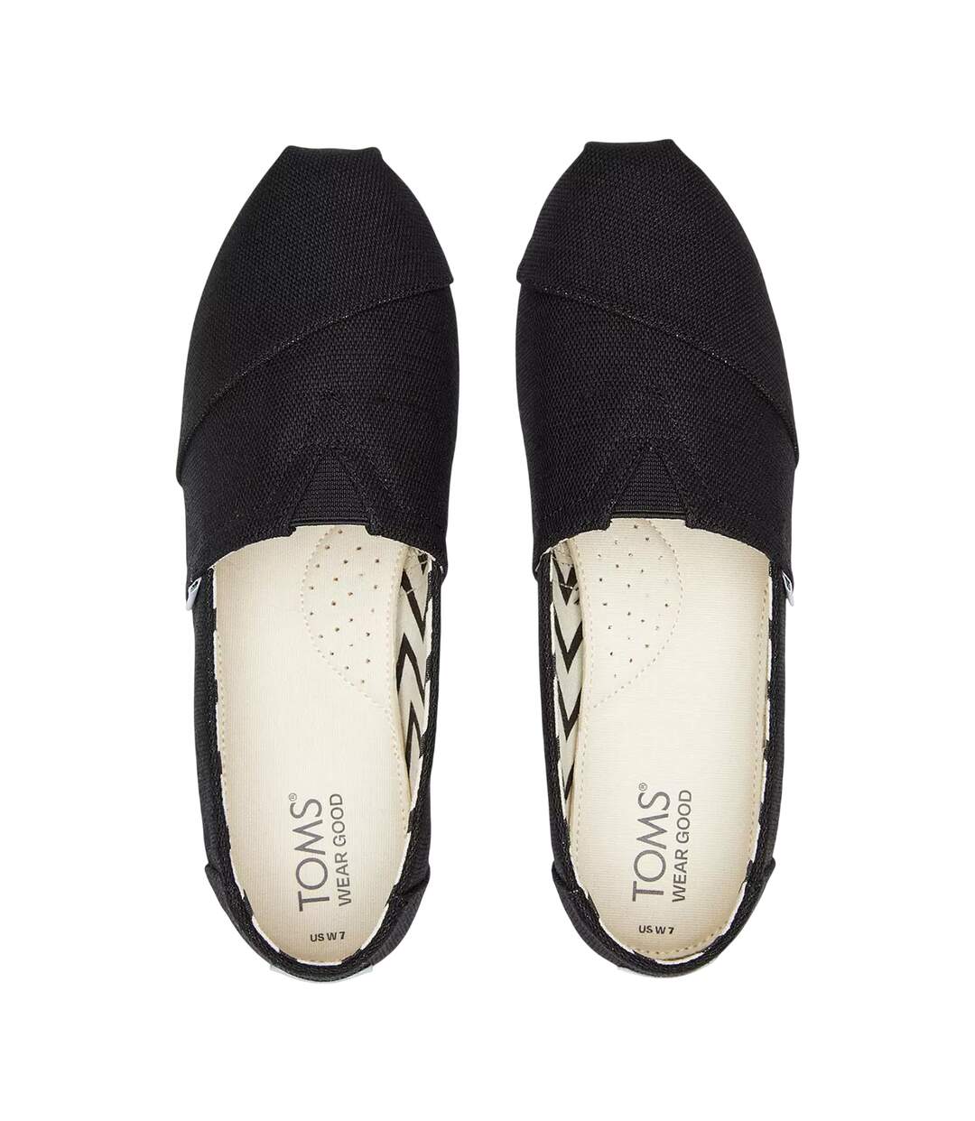 Womens/ladies Alpargata Slip-on Shoes Black Beige Toms-3