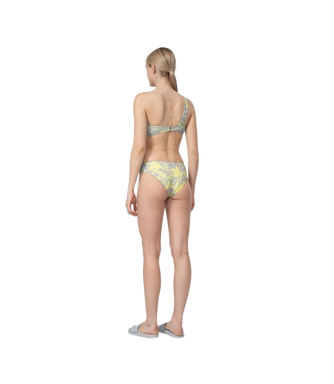 Maillot De Bain 2 Pièces F025 Femme Gris Jaune 4F-2