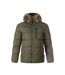 Doudoune Matelassée Motif/style Bord Duveteux Homme Vert Kaki Minoti-2