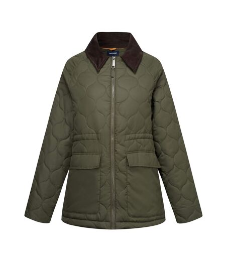 Womens/ladies Amira Quilted Padded Jacket Dark Khaki Regatta