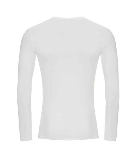 Mens active recycled base layer top arctic white AWDis Cool