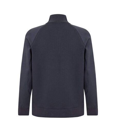 Mens Badge Quarter Zip Sweatshirt Dark Blue Melange Boss