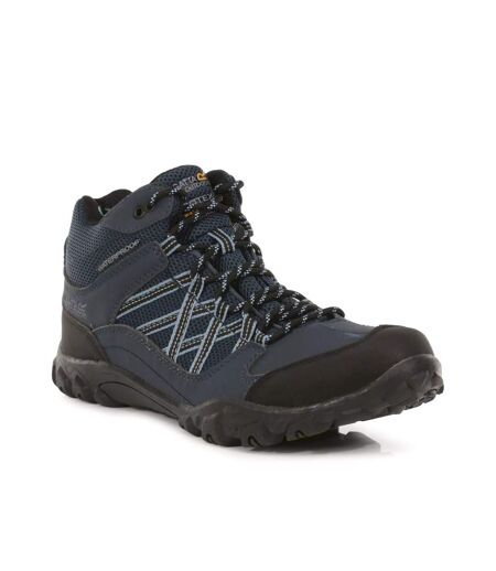 Regatta Mens Edgepoint Mid Waterproof Hiking Shoes (Blue/Black) - UTRG4559