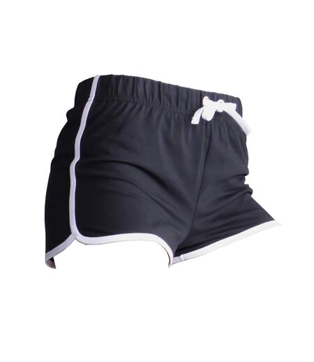 Short de sport rétro femme noir/blanc Skinni Fit