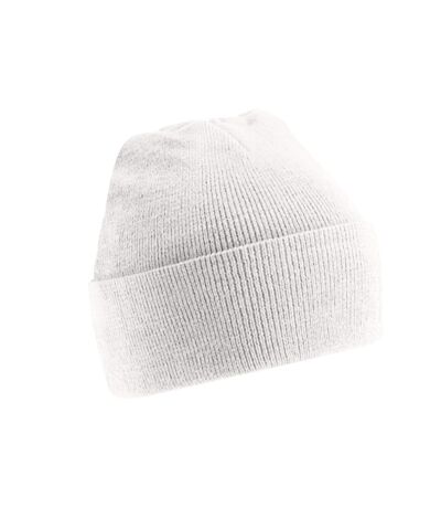 Bonnet tricoté unisexe blanc clair Beechfield