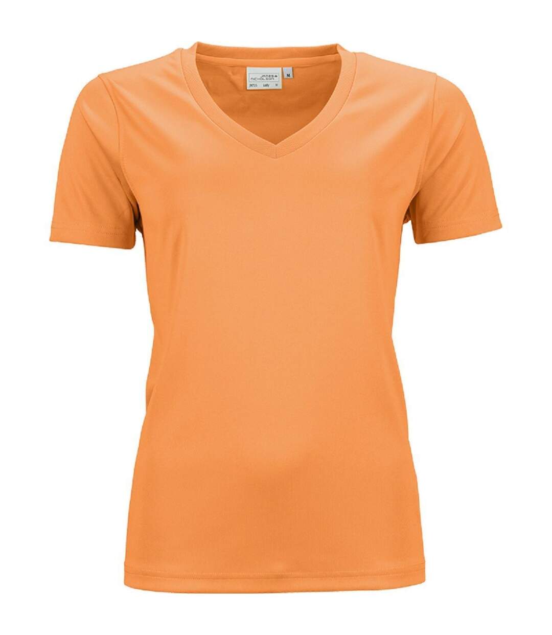 t-shirt respirant femme col V - running - JN735 - orange-1