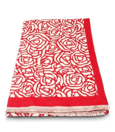 écharpe Douce Femme à  Motifs - Rouge Chic et élégante pour l'Automne-Hiver