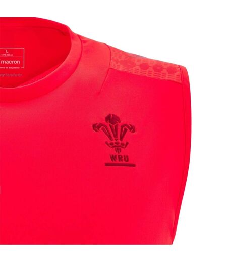 Haut De Rugby Sans Manches Motif/style Wales Ru Homme Rouge Macron