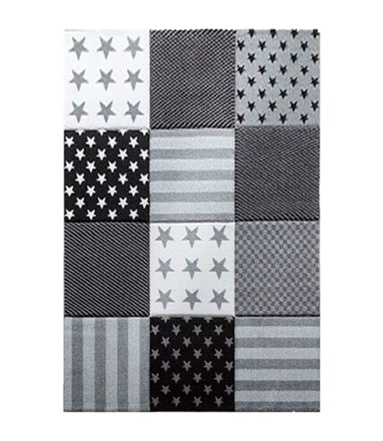 Tapis enfant tissé motif géométrique FLAG START