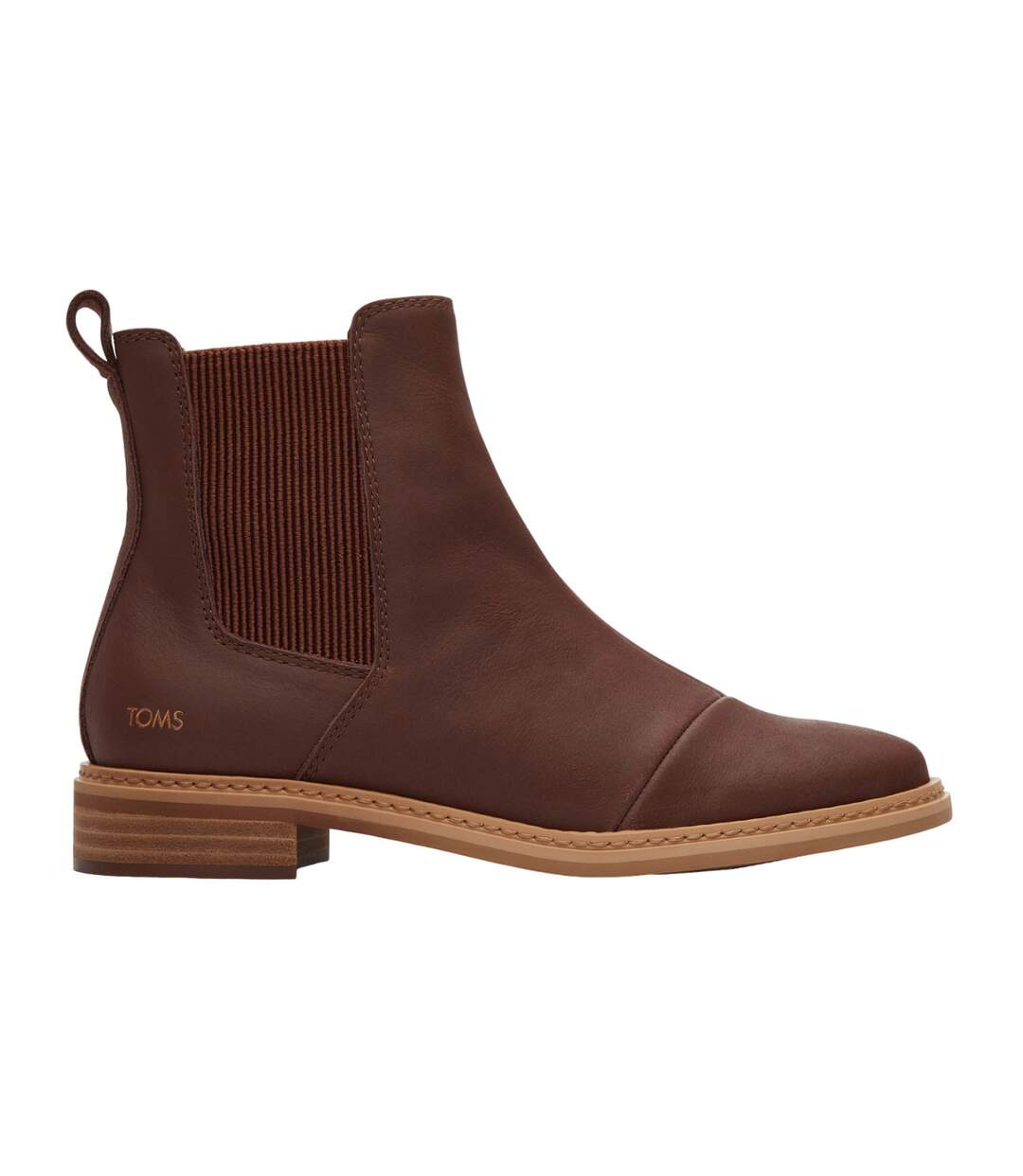 Womens/ladies Charlie Leather Boots Chestnut Toms-3