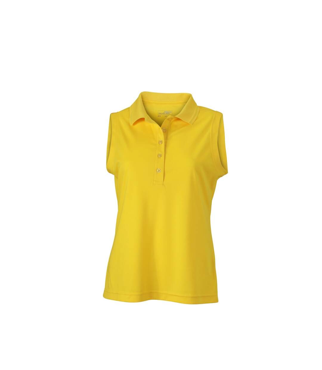 Polo micro-polyester FEMME JN575 - jaune soleil - sans manches