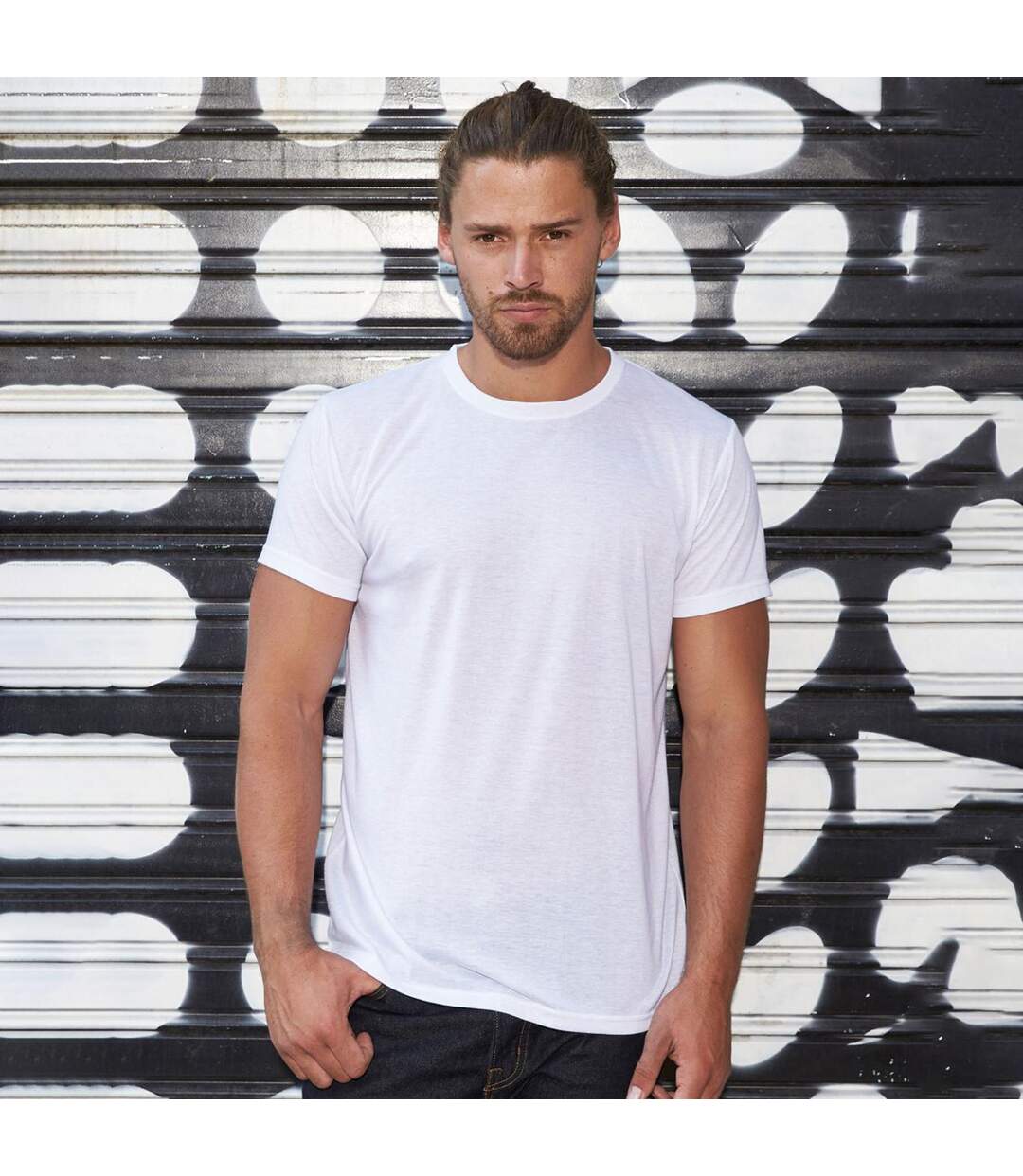 T-shirt À Manches Courtes À Sublimation Blanc B&C Mens Favourite-1