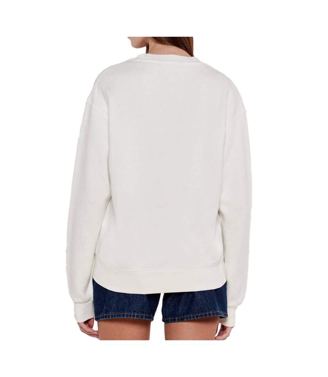 Sweat blanc femme tommy hilfiger contrast - l-2