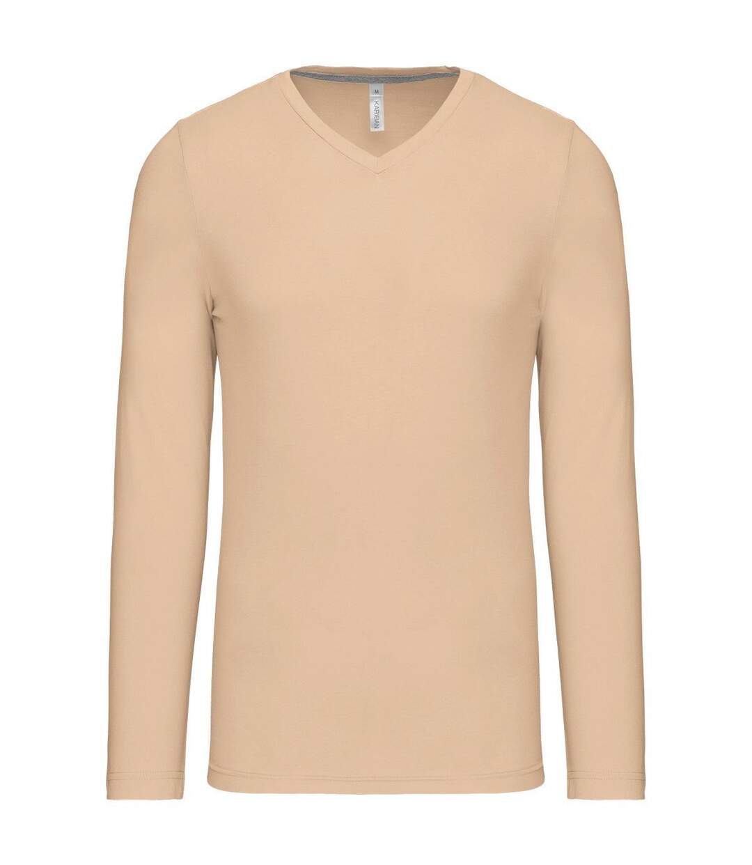 T-shirt manches longues col V - K358 - beige - homme