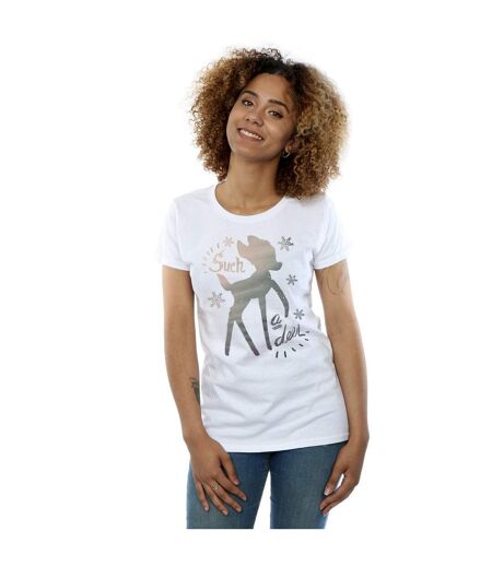 Disney - T-shirt BAMBI WINTER DEER - Femme (Blanc) - UTBI14809