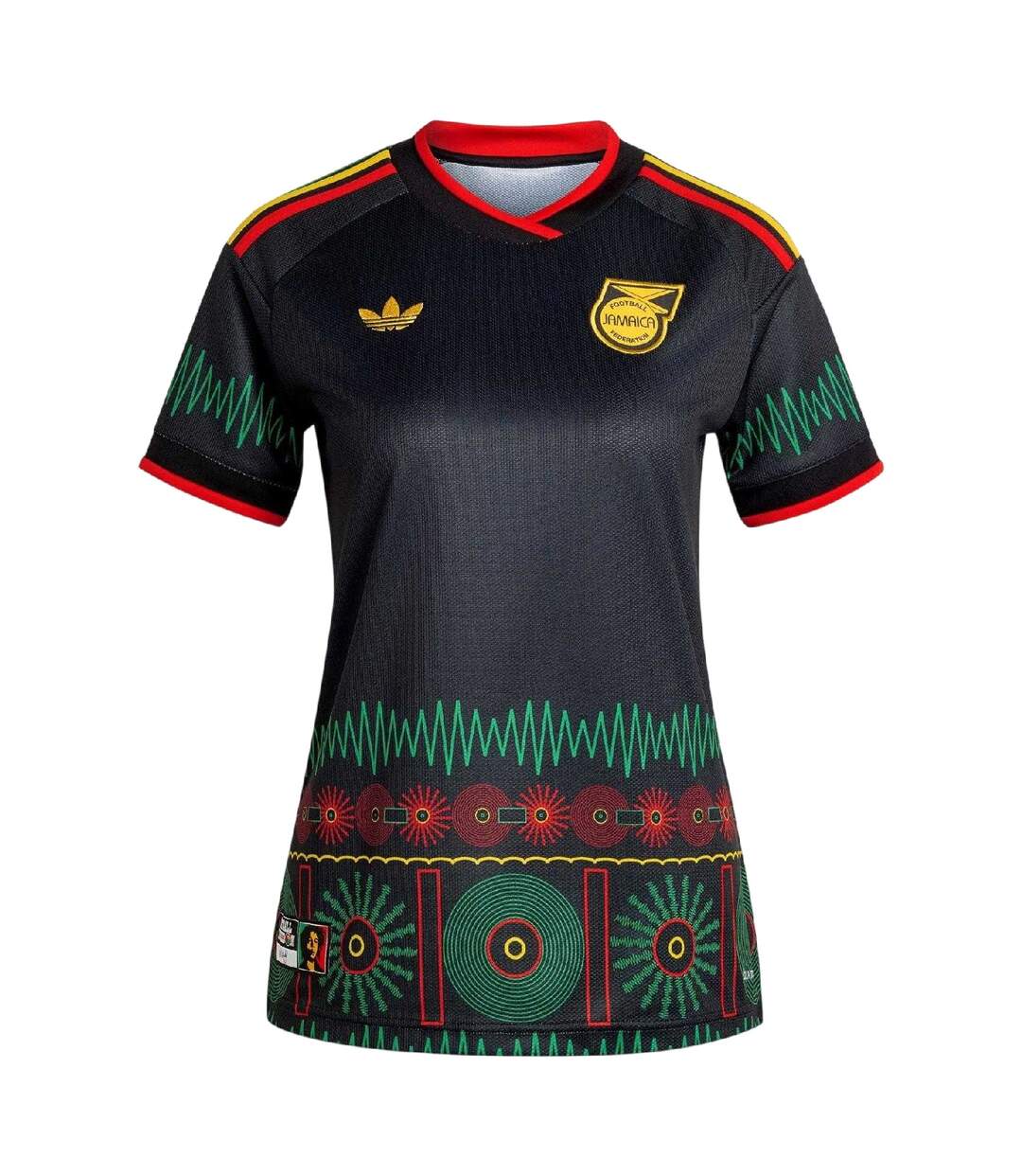 Womens/ladies 2026 Jamaica Away Shirt Black Yellow Adidas-2