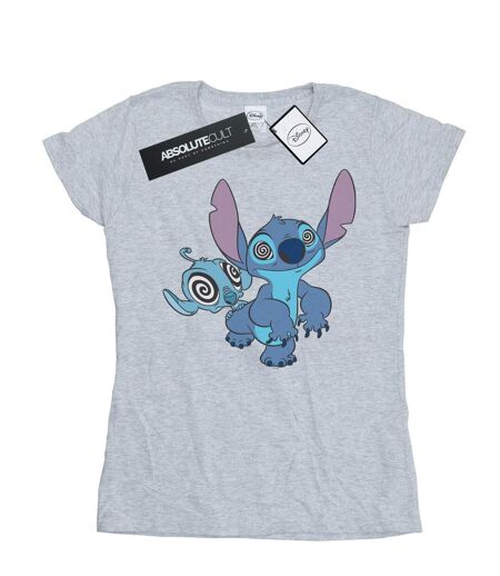Disney T-shirt en coton hypnotisé Lilo And Stitch Femme/Femme (Gris sportif) - UTBI15540
