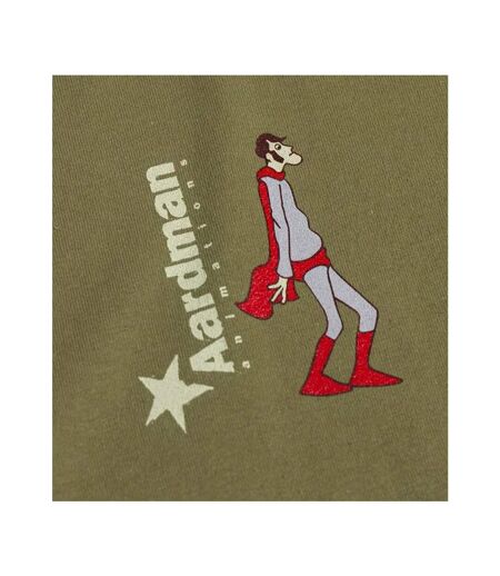 T-shirt Motif/style Logo Aard-man Adulte Vert Kaki Aardman