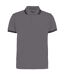 Kustom Kit Mens Tipped Cotton Pique Polo Shirt (Charcoal/Black)