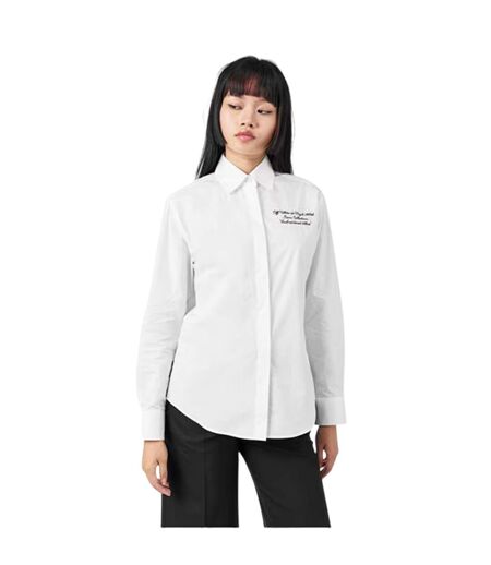 Unisex Adult Embroidered Regular Long-sleeved Shirt White Black Off White