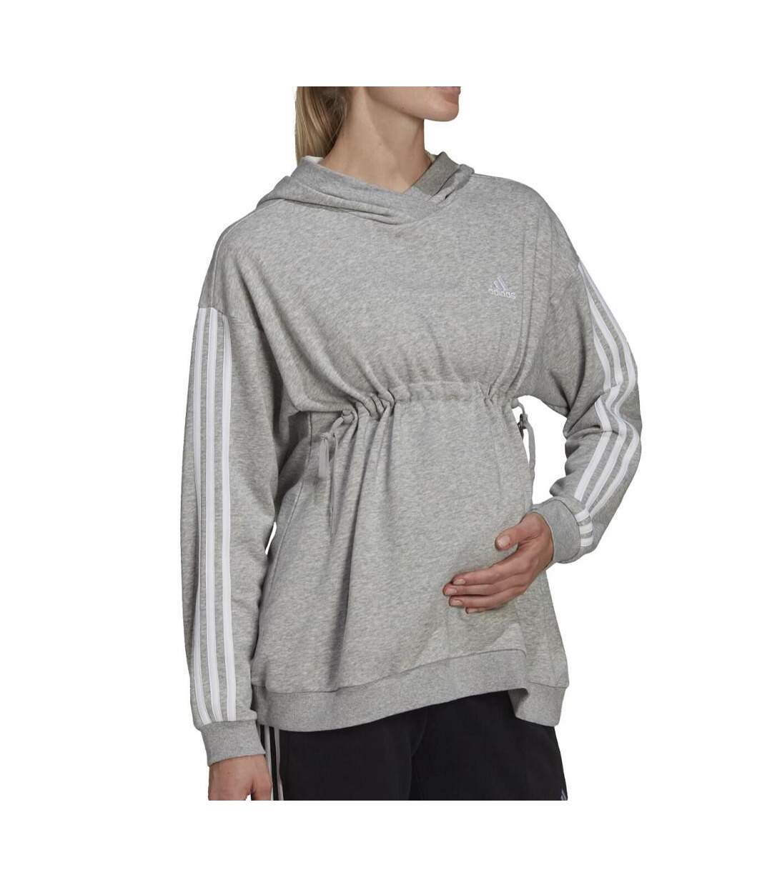 Sweat à capuche gris femme adidas maternité-1