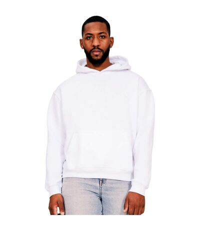 Casual Classics Mens Boxy Ringspun Cotton Oversized Hoodie (White)