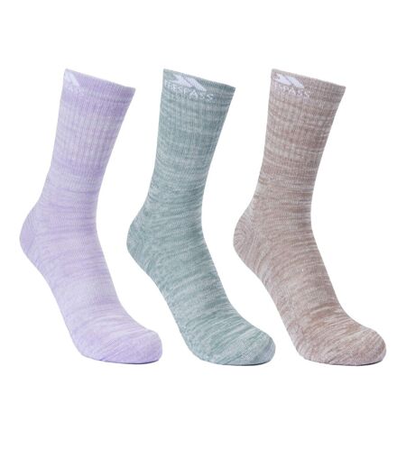 Trespass Womens/Ladies Helvellyn Trekking Socks (Pack Of 3) (Rose Melange/Blue Melange/Sage Melange) - UTTP4506