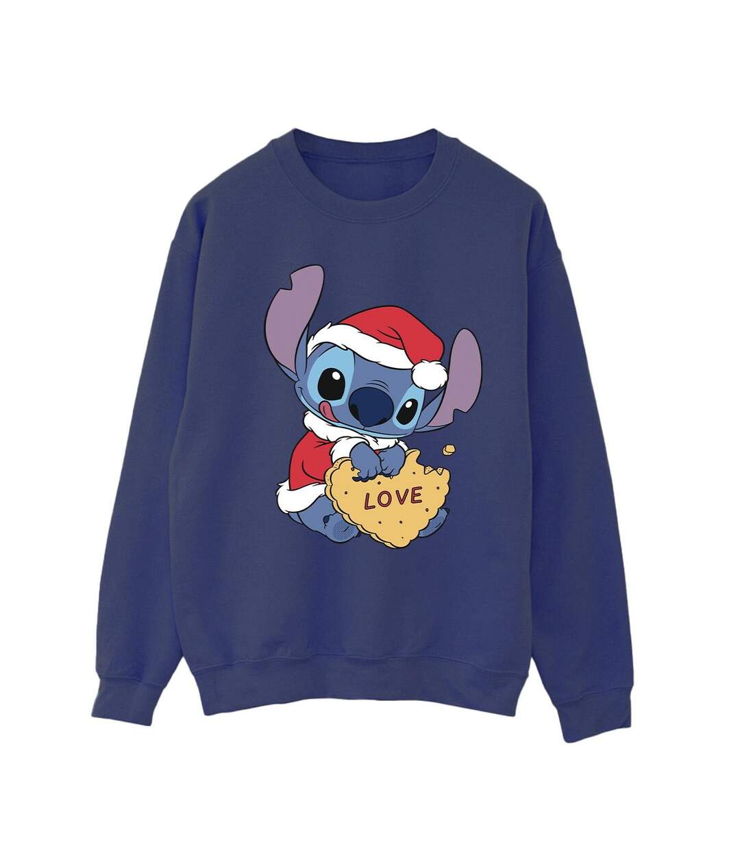 Disney - Sweat LILO AND STITCH CHRISTMAS LOVE BISCUIT - Femme (Bleu marine) - UTBI22625-1