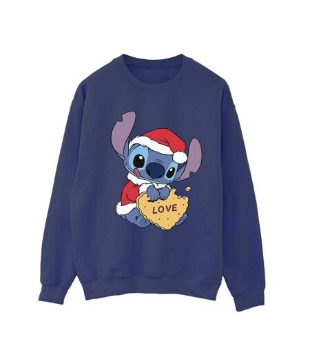 Disney - Sweat LILO AND STITCH CHRISTMAS LOVE BISCUIT - Femme (Bleu marine) - UTBI22625