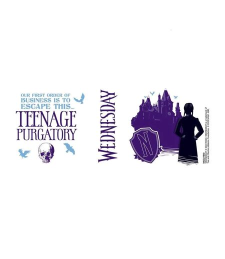 Wednesday - Mug TEENAGE PURGATORY (Violet / Blanc / Noir) (Taille unique) - UTPM5938
