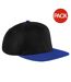 Beechfield Unisex Original Flat Peak Snapback Cap (Pack of 2) (Black/Royal Blue) - UTRW6745-1