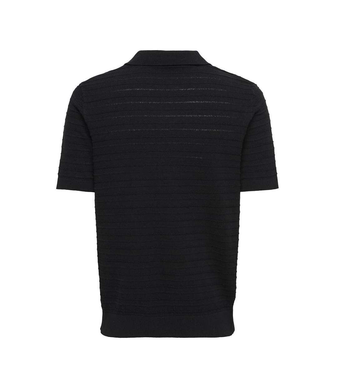Polo noir homme only & sons onstano life-2