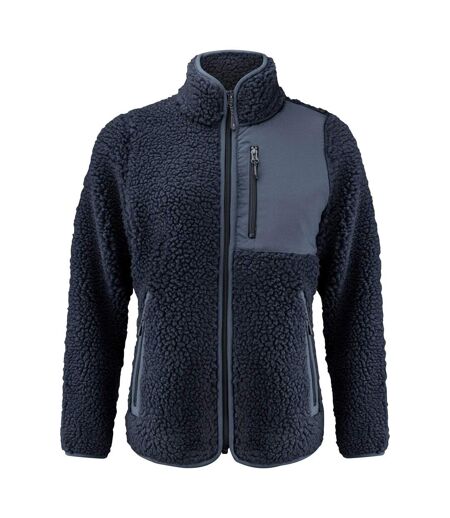 Womens/ladies Kingsley Sherpa Fleece Jacket Navy James Harvest