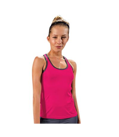 Débardeur De Fitness Femmes Rose Noir Tri Dri