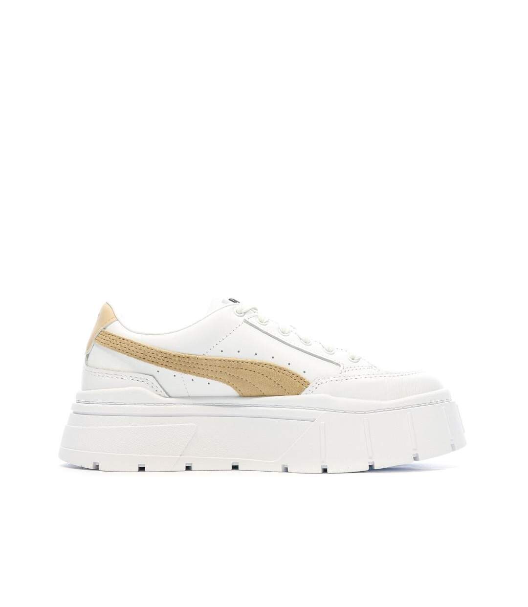 Baskets blanc/beige femme puma mayze stack-2