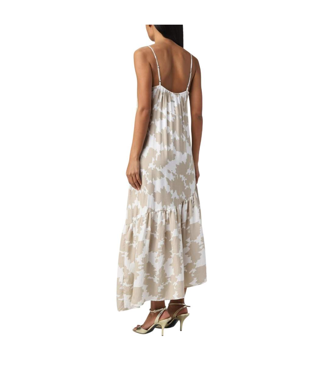Womens/ladies Tie Dye Asymmetric Hem Maxi Dress Sand Armani Exchange-3